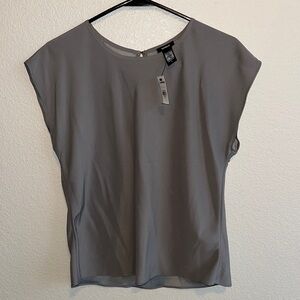 Express Gray Cap Sleeve Boxy Blouse